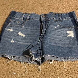 Maurices Blue Distressed Jean Shorts